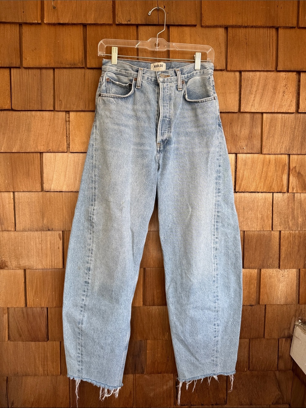 AGOLDE Light Wash Relaxed Wide-Leg Jeans